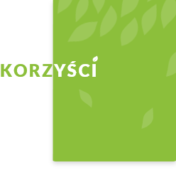 pasek z liśćmi o raz napisem korzyści